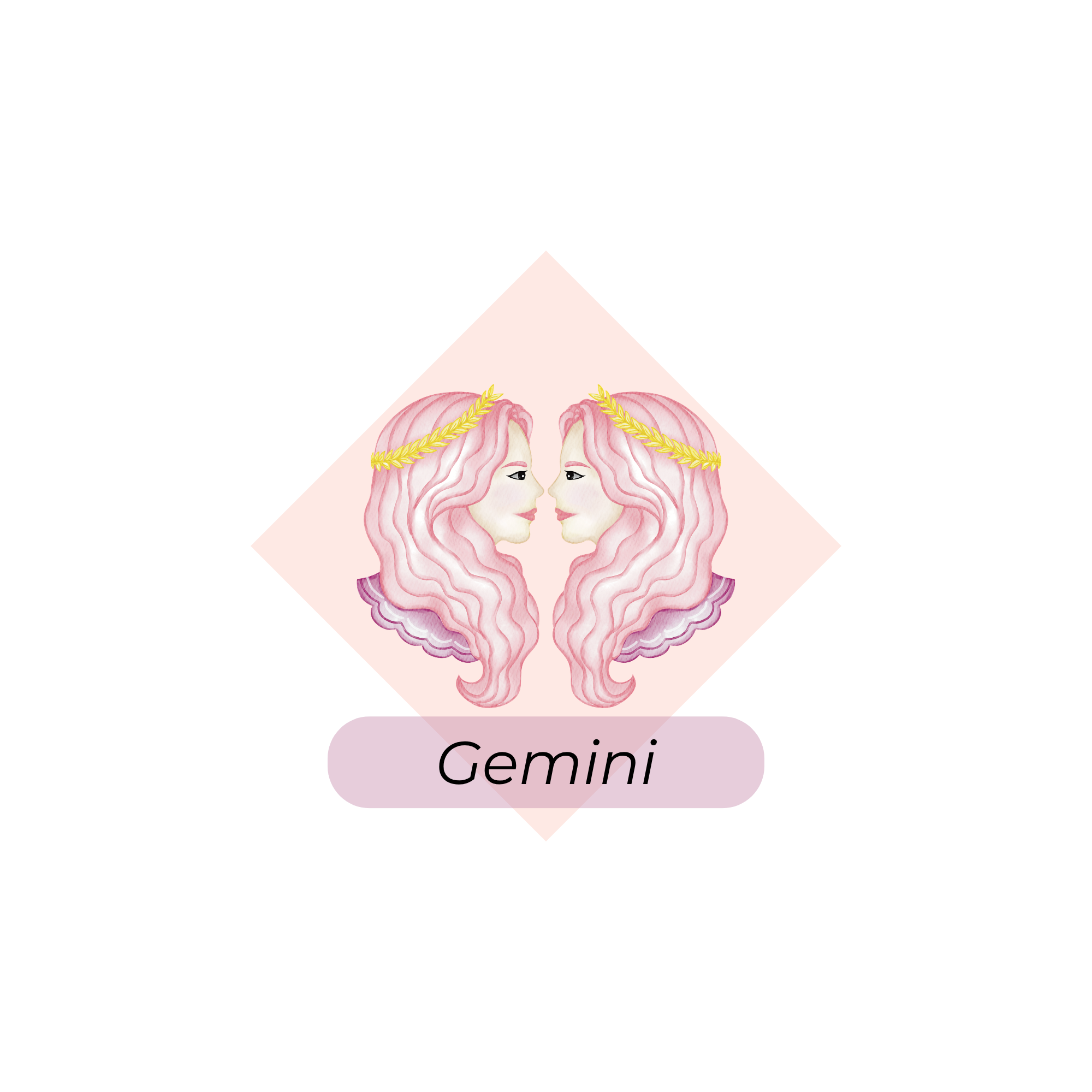 Gemini zodiac sign illustration