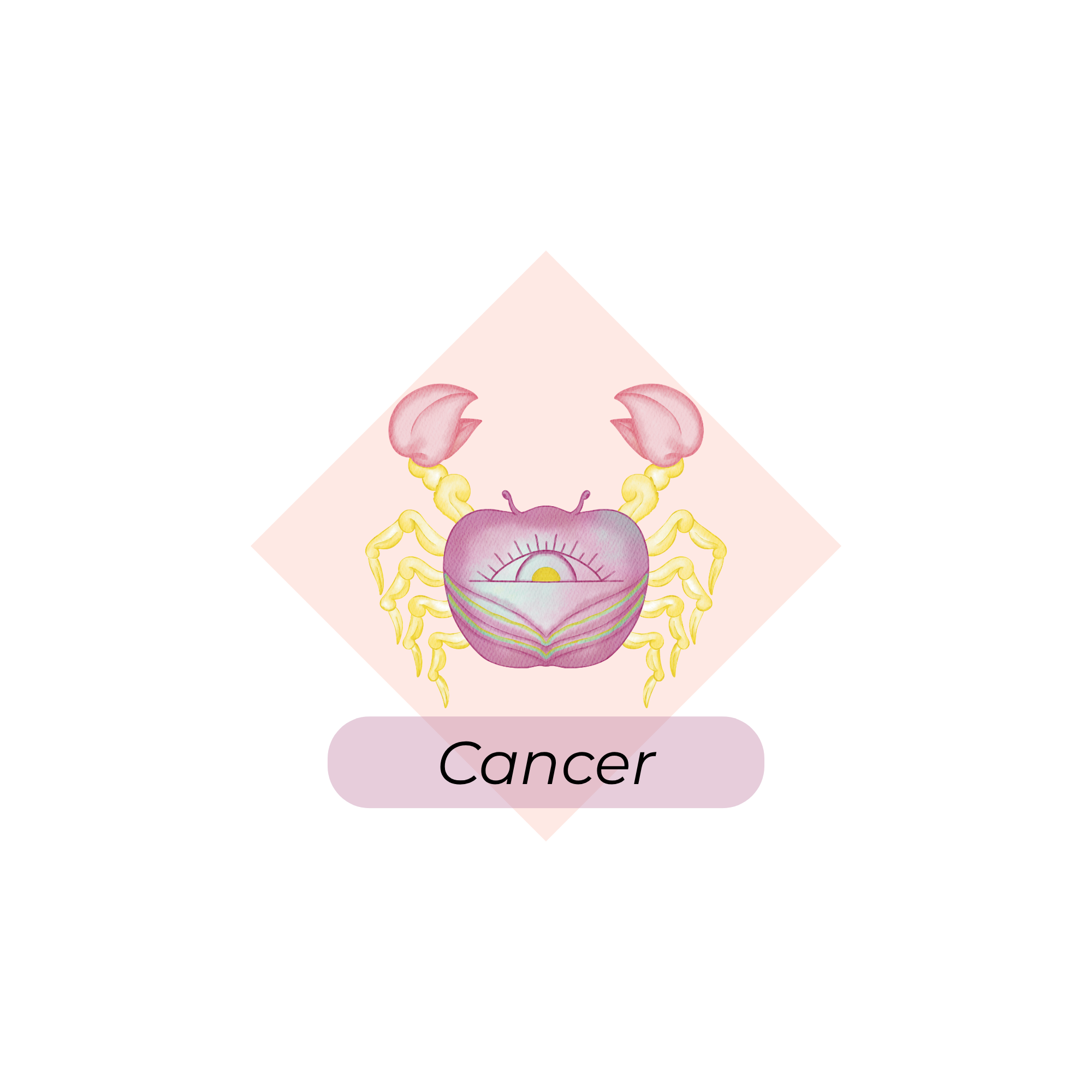 Cancer zodiac sign illustration